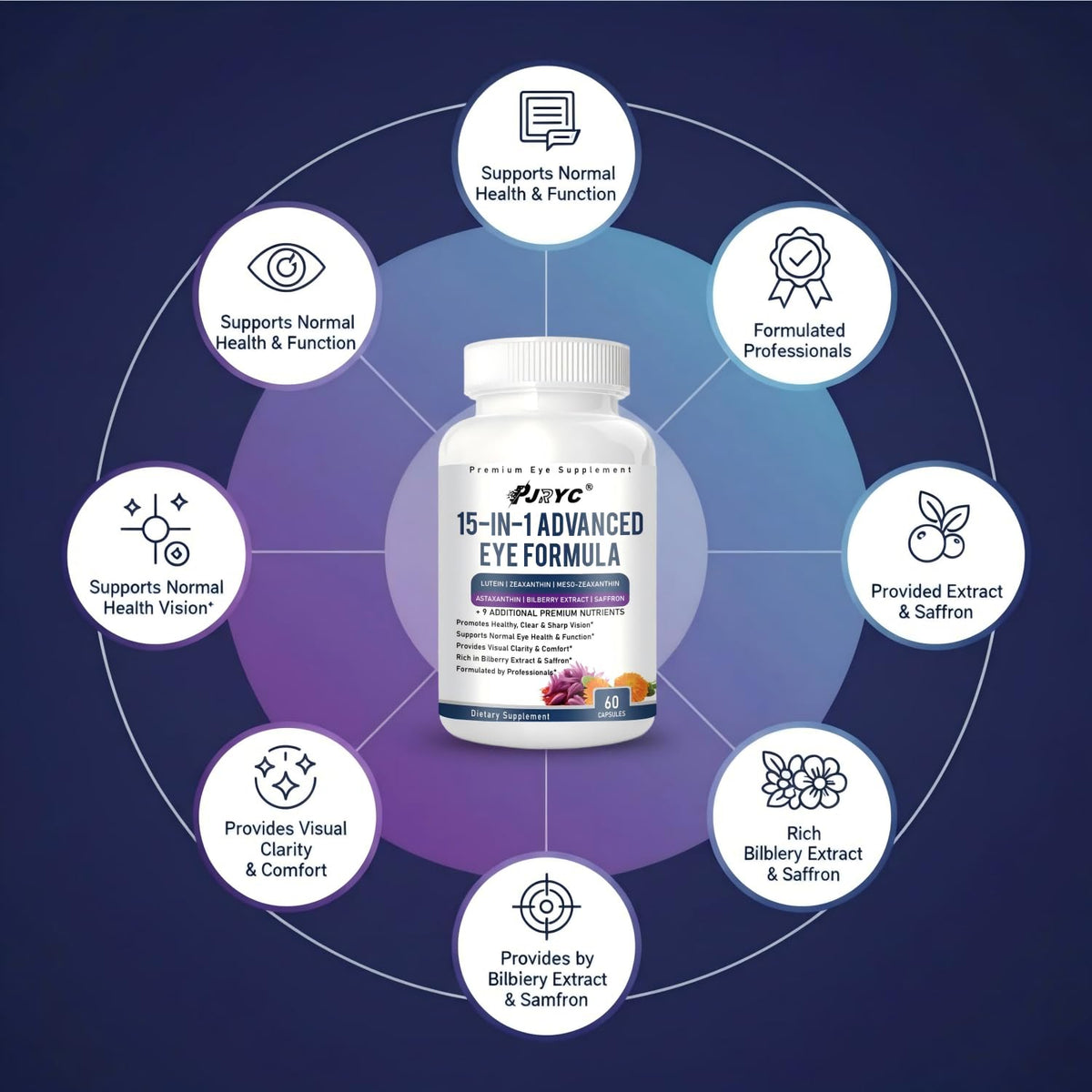 15 in 1 Eye Formula with Lutein 120 Capsules A64599