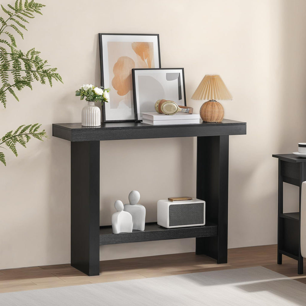 Black Rectangular Console Table X6506