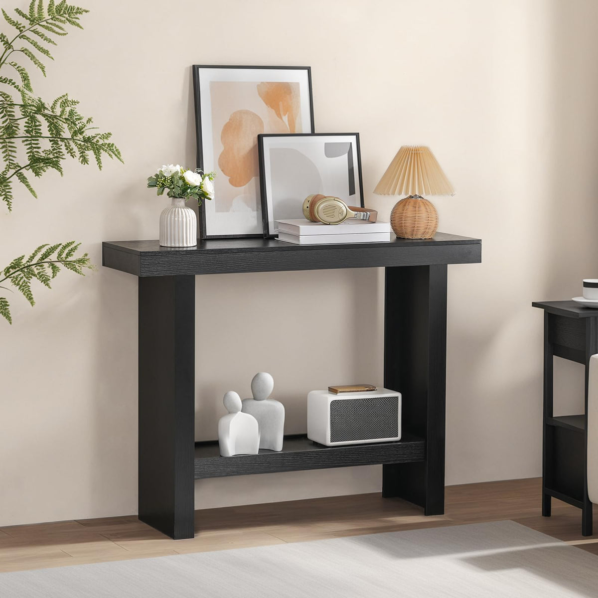 Black Rectangular Console Table X6506