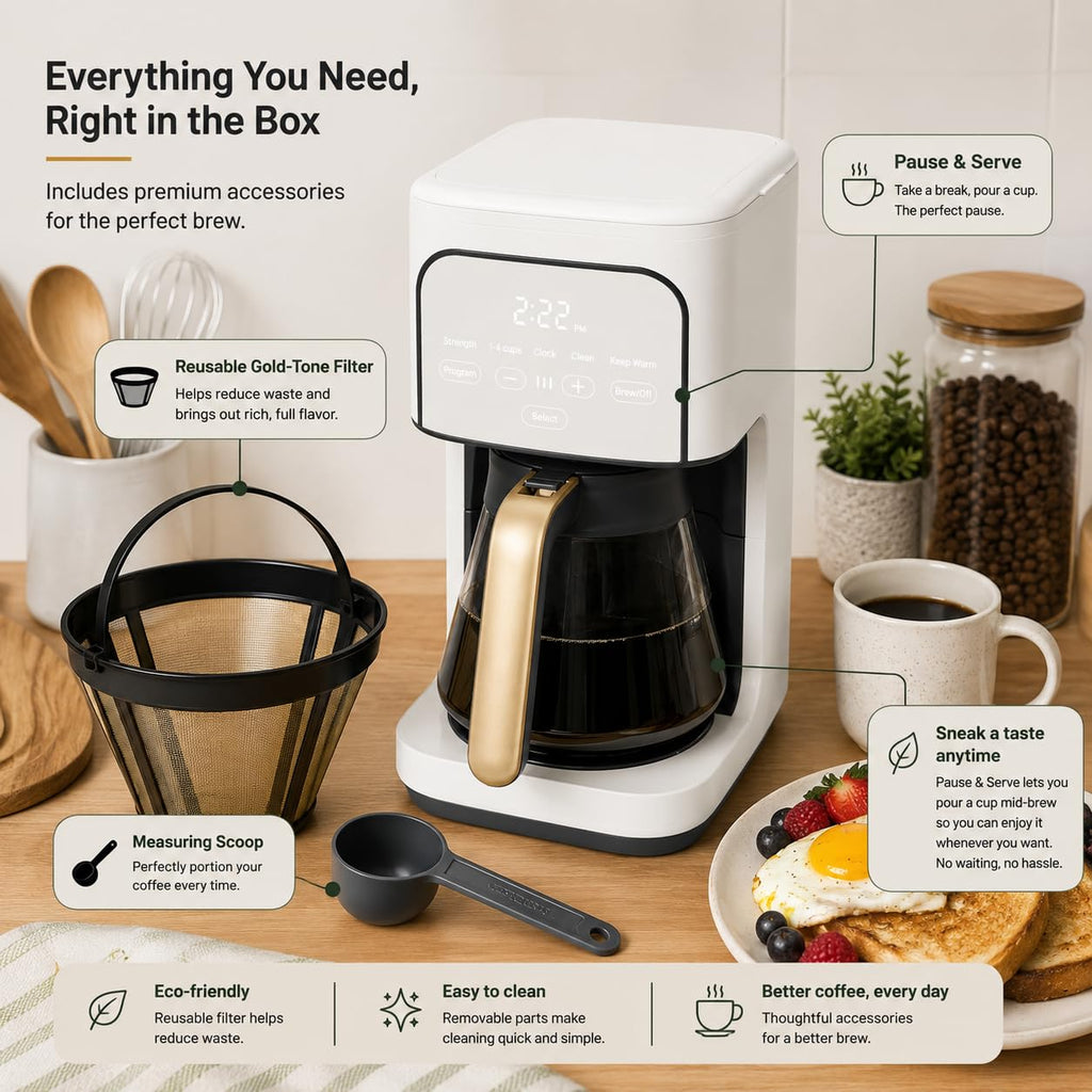 12-Cup Programmable Coffee Maker with Glass Carafe H27592
