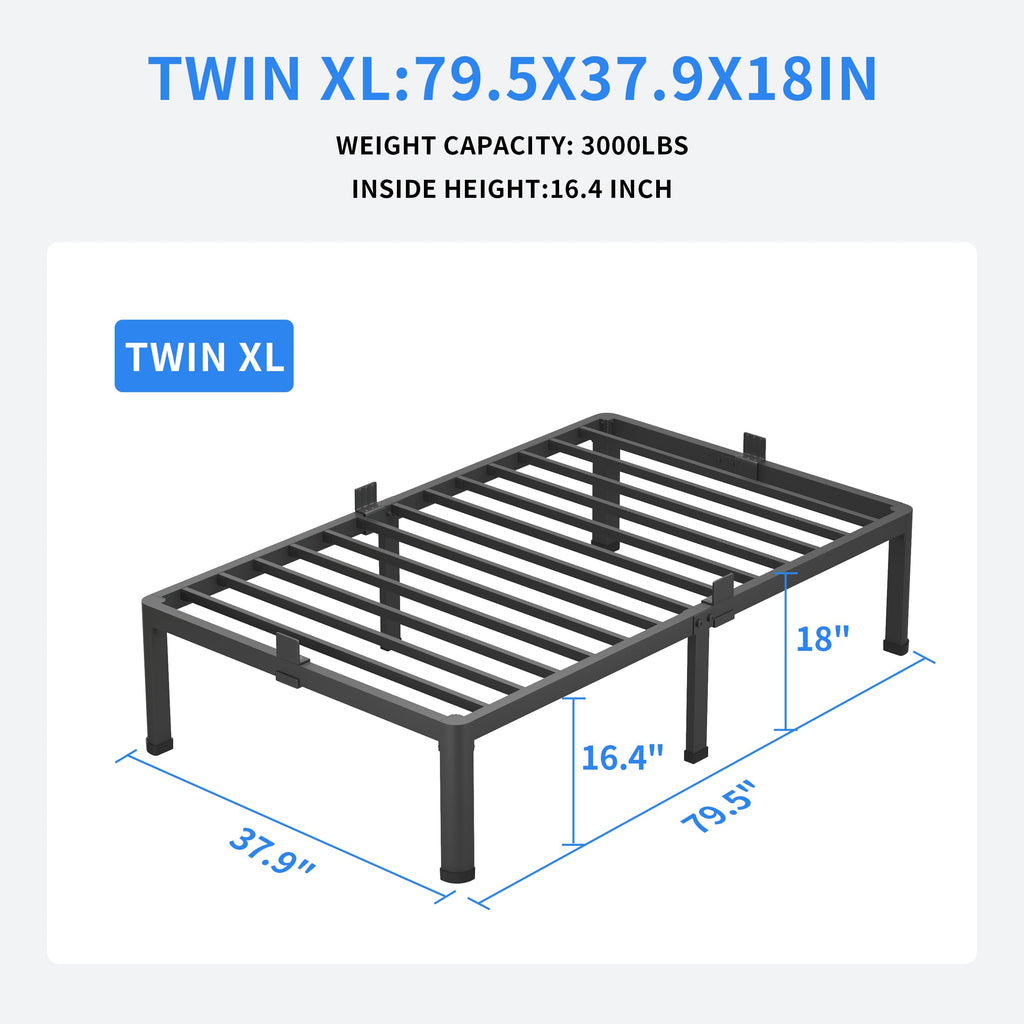 18 Inch Twin XL Bed Frames with Round Corner Leg X296