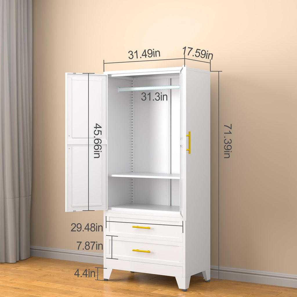 Metal Armoire Wardrobe Closet Q457