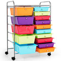 Multicolor 15 Drawer Rolling Storage Cart H2438