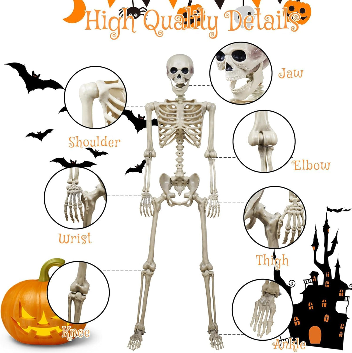 5.4ft Realistic Human Skeleton R268522