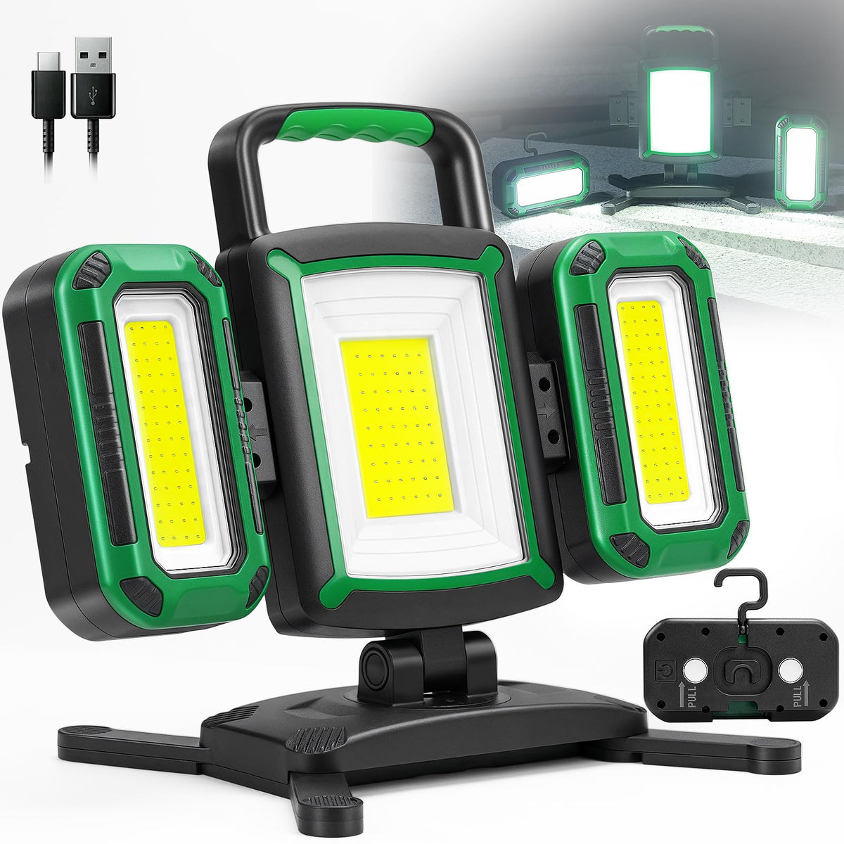 50W 5000LM Rechargeable Magnetic LED Work Light Q142