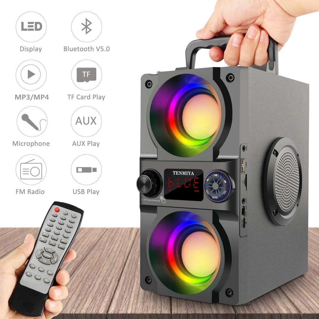 40W Portable Bluetooth Speaker with Lights and FM Radio K6141