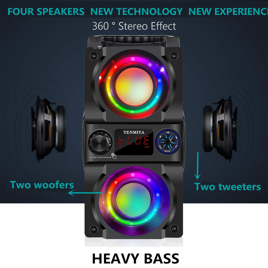 40W Portable Bluetooth Speaker with Lights and FM Radio K6141