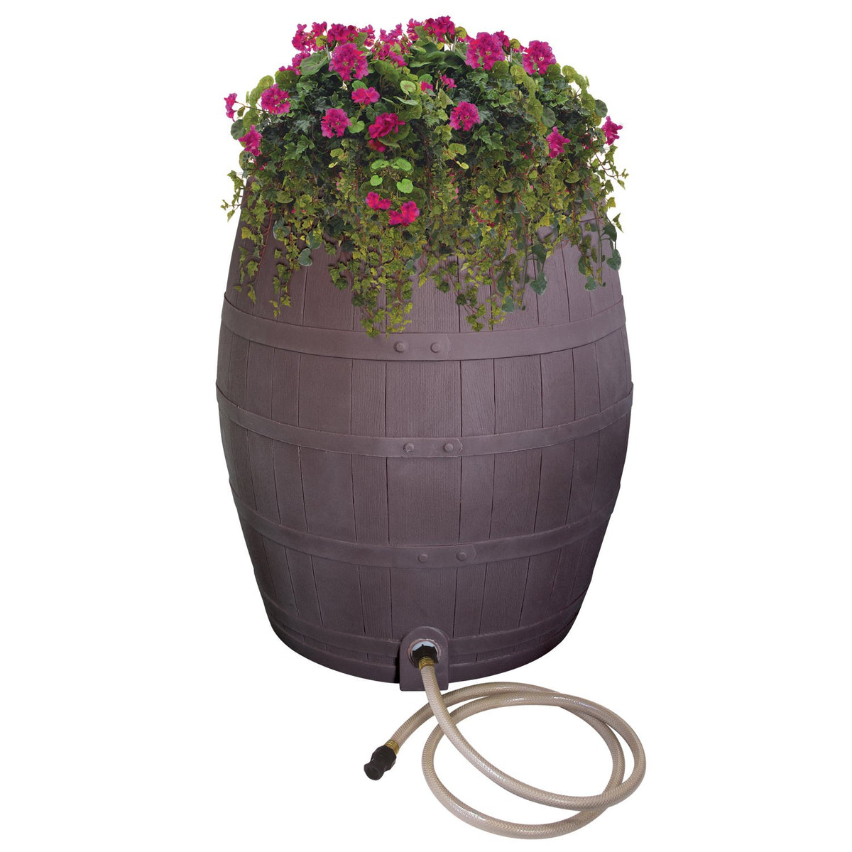 50-Gallon Whiskey Rain Barrel with Planter and Diverter P94030