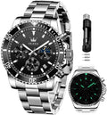 Chronograph Moon Phase Stainless Steel Wrist Watch L413