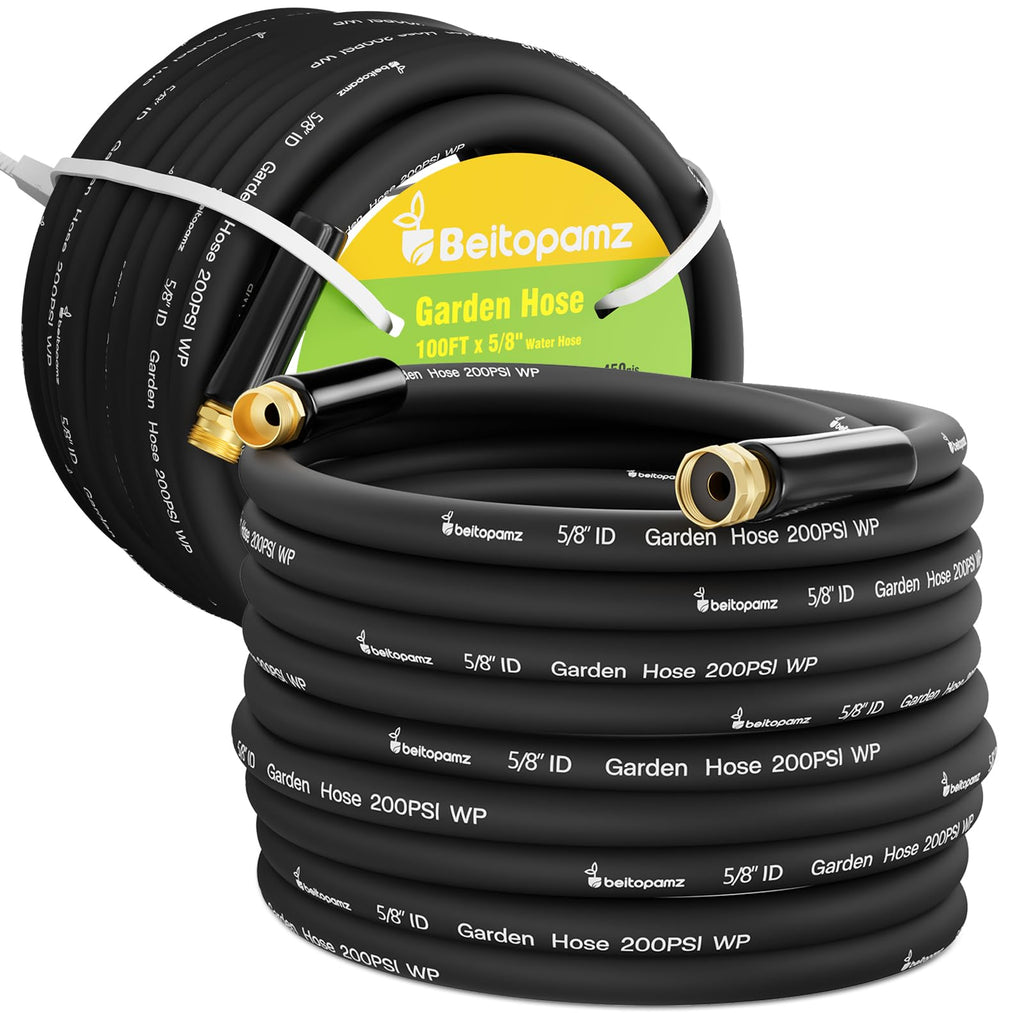 100 ft 5/8 in Heavy Duty Flexible Rubber Hybrid Garden Hose U109250