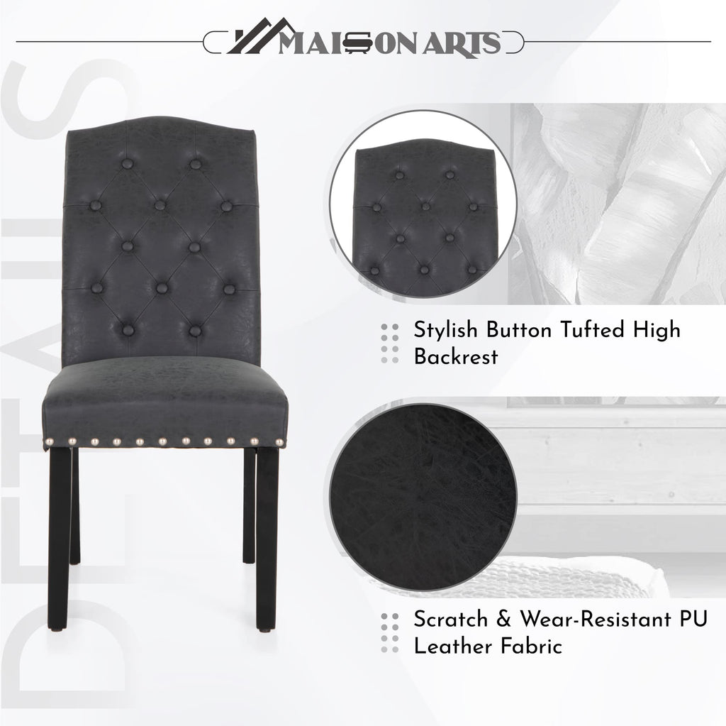 Black Faux Leather Dining Chairs Set of 2 R187923
