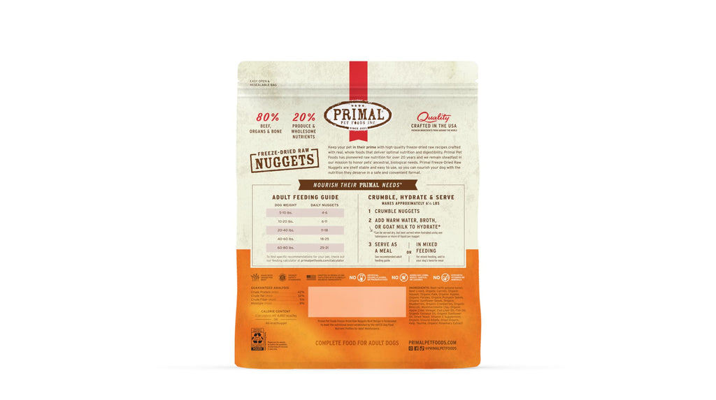 Freeze Dried Raw Dog Food Nuggets Beef 30 oz W210603