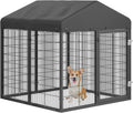Large Heavy Duty Galvanized Steel Dog Kennel with Roof Q200416
