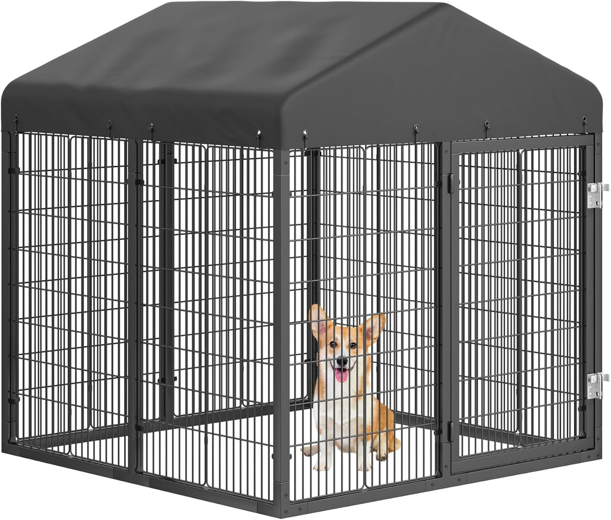 Large Heavy Duty Galvanized Steel Dog Kennel with Roof Q200416