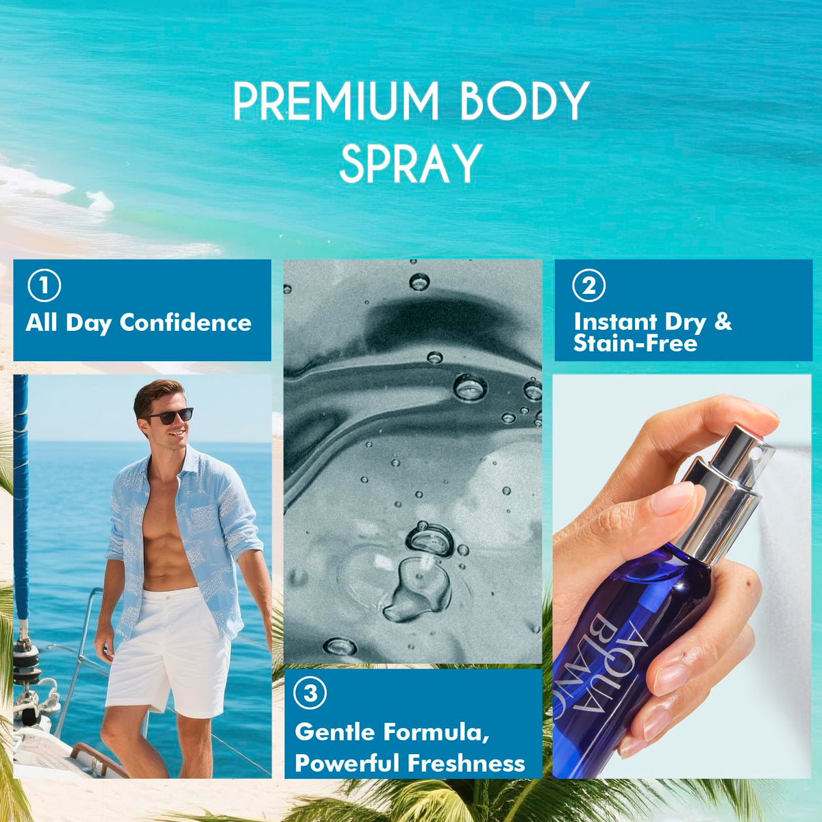 Travel Size Body Spray 3-Pack Set 2.1 Fl Oz W318080