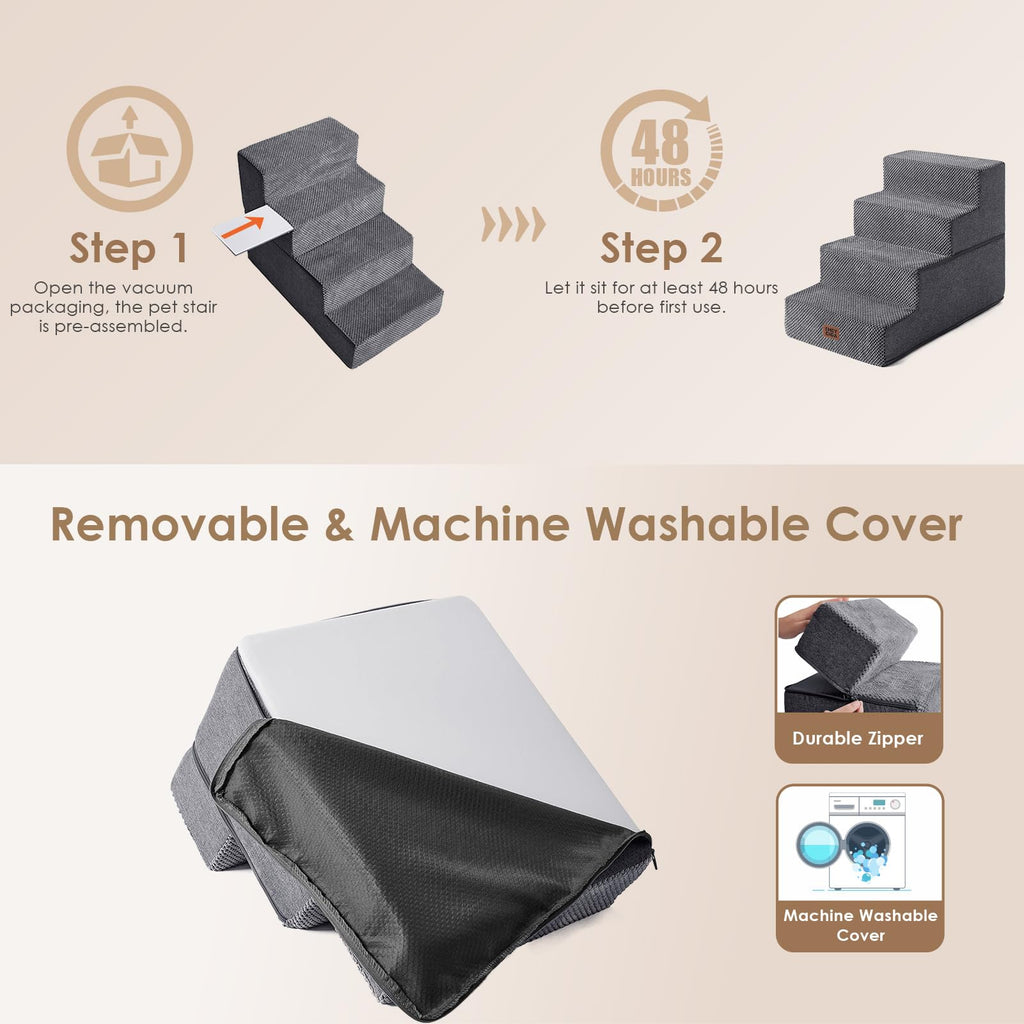 4-Step Grey Dog Stairs H50175