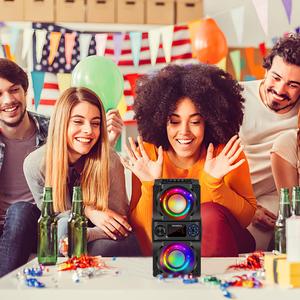 40W Portable Bluetooth Speaker with Lights and FM Radio K6141