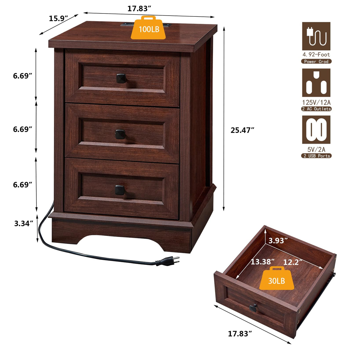 Dark Cherry Dresser Z707