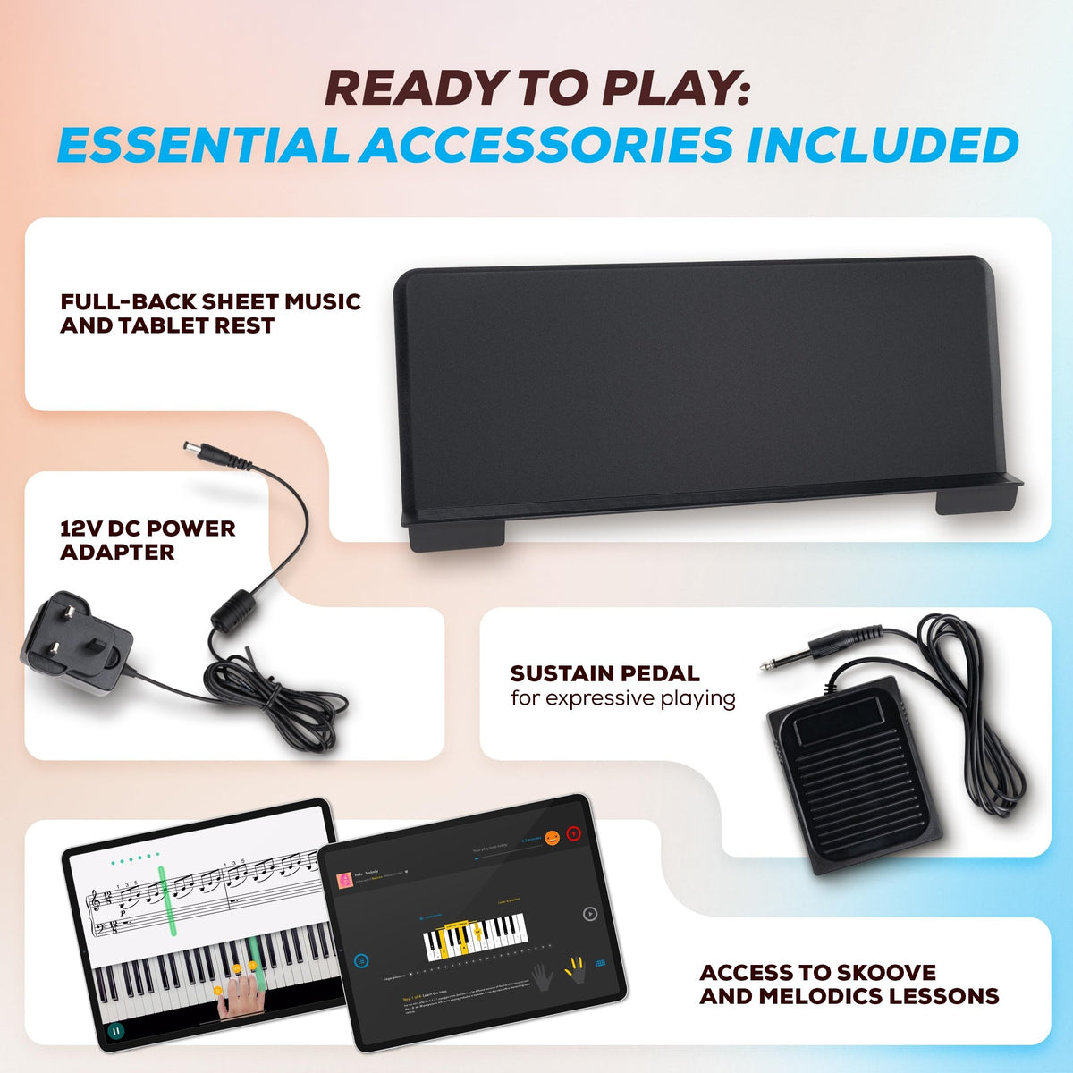88-Key Weighted Digital Piano with Hammer Action Y96277