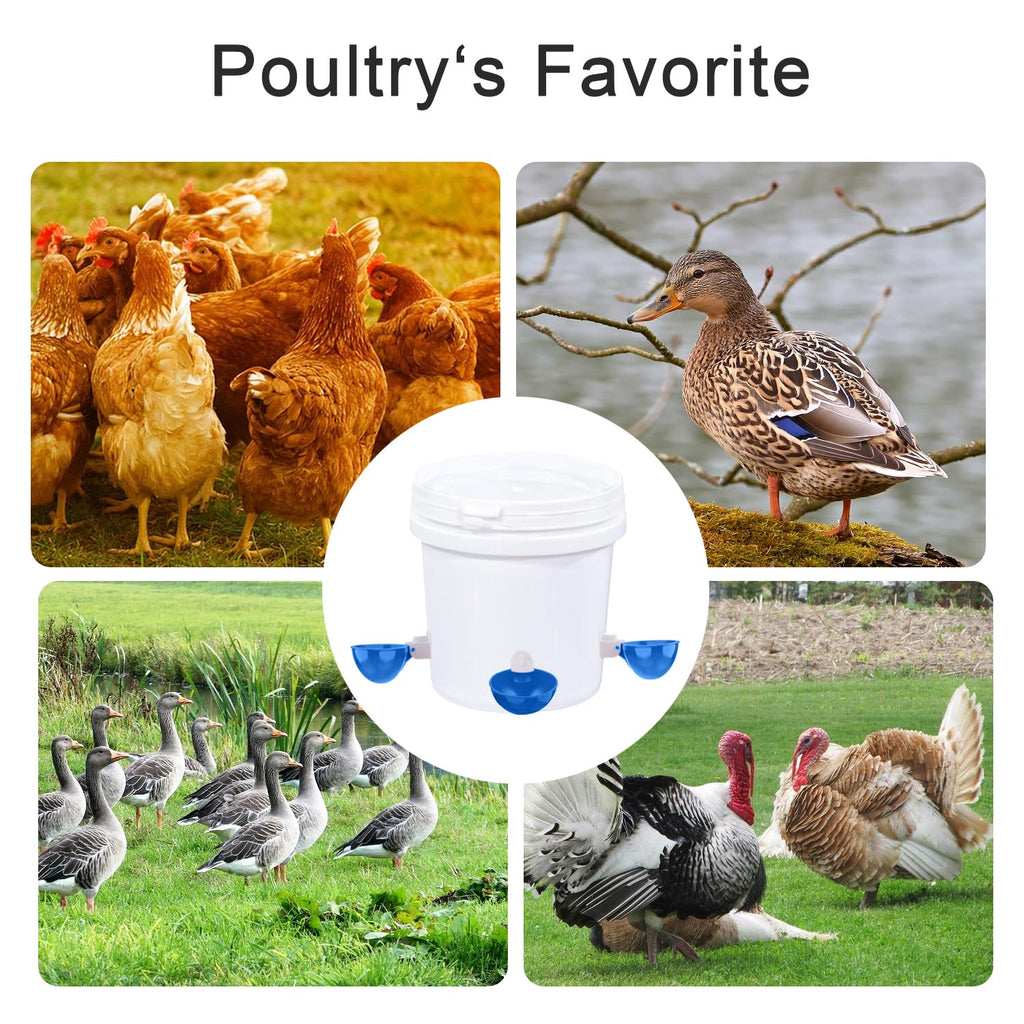 8 Packs Blue Large Chicken Waterer Cups G636559
