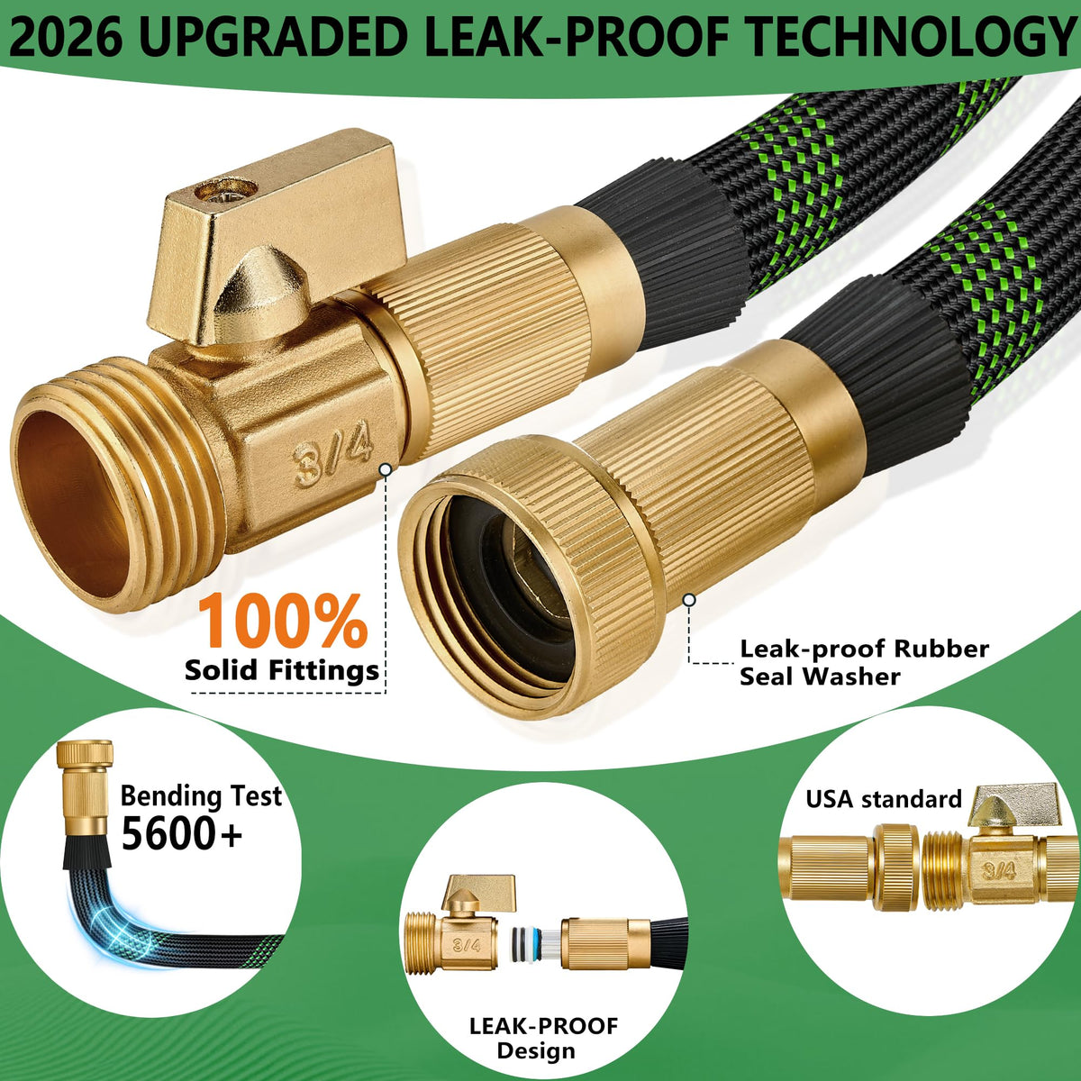 100 ft Lightweight Flexible Garden Hose with 10-Function Nozzle G39653