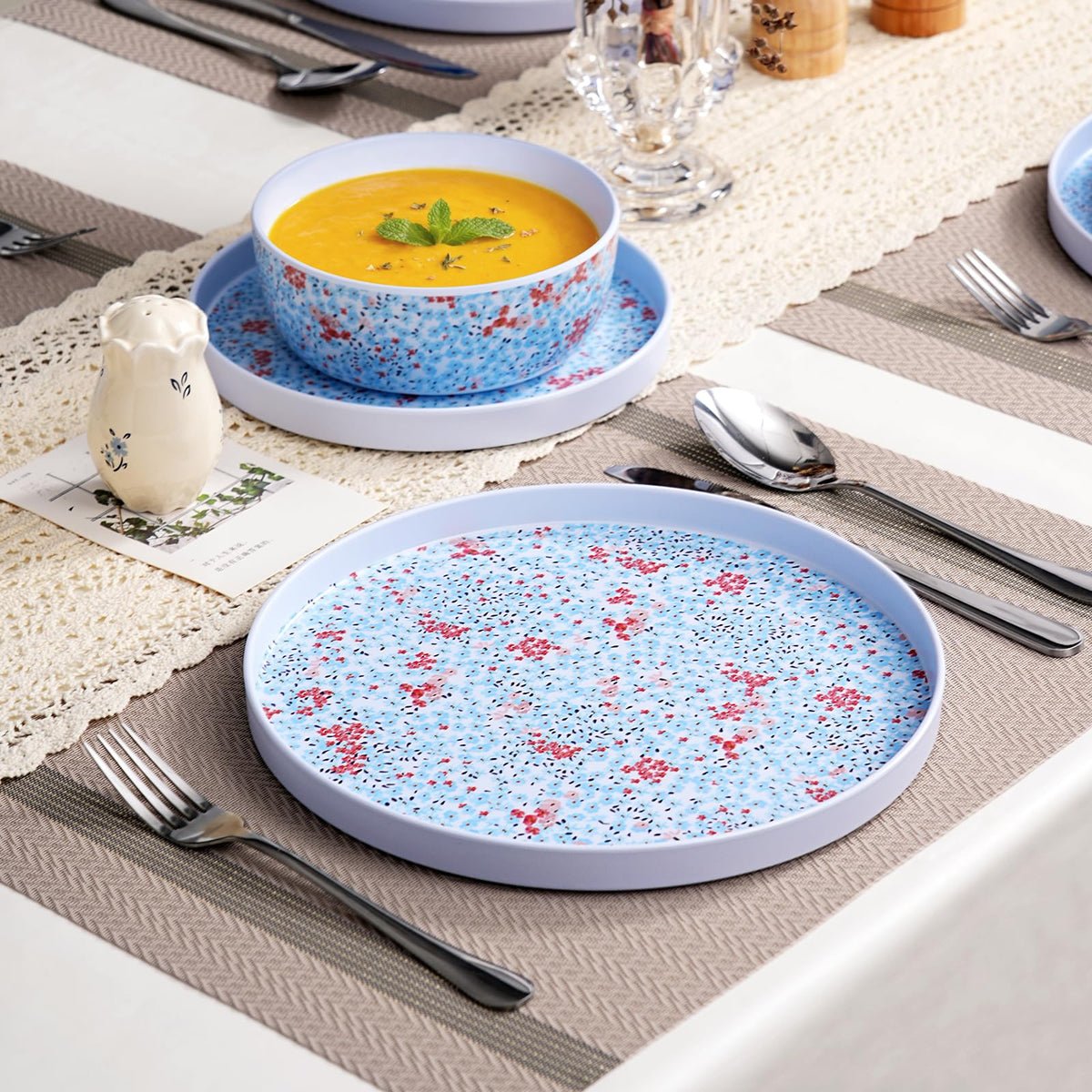 12 Pcs Melamine Dinnerware Set for 4 X985