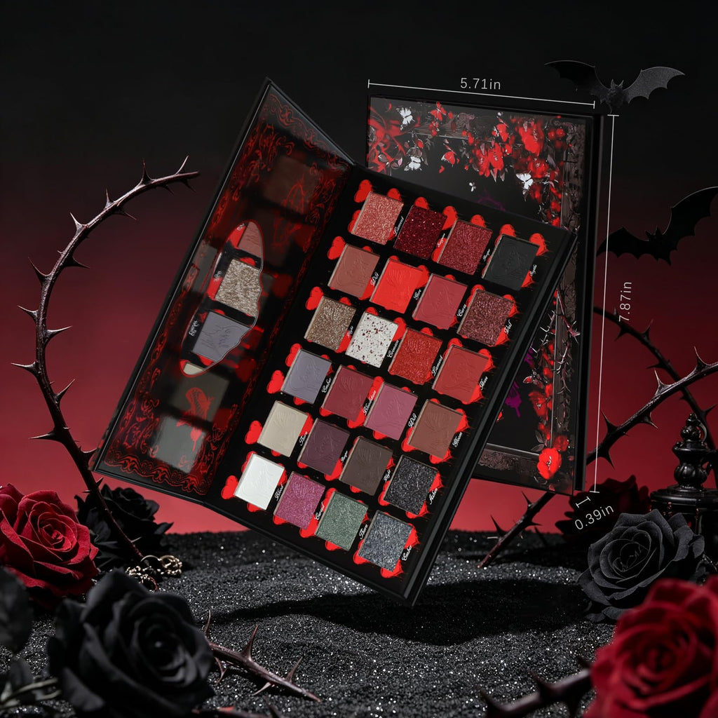 Dark Red Black Burgundy Gray Eyeshadow Palette U924081