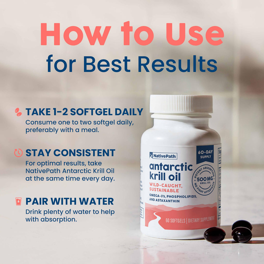 Antarctic Krill Oil 500mg Omega-3 60 Softgels I778565