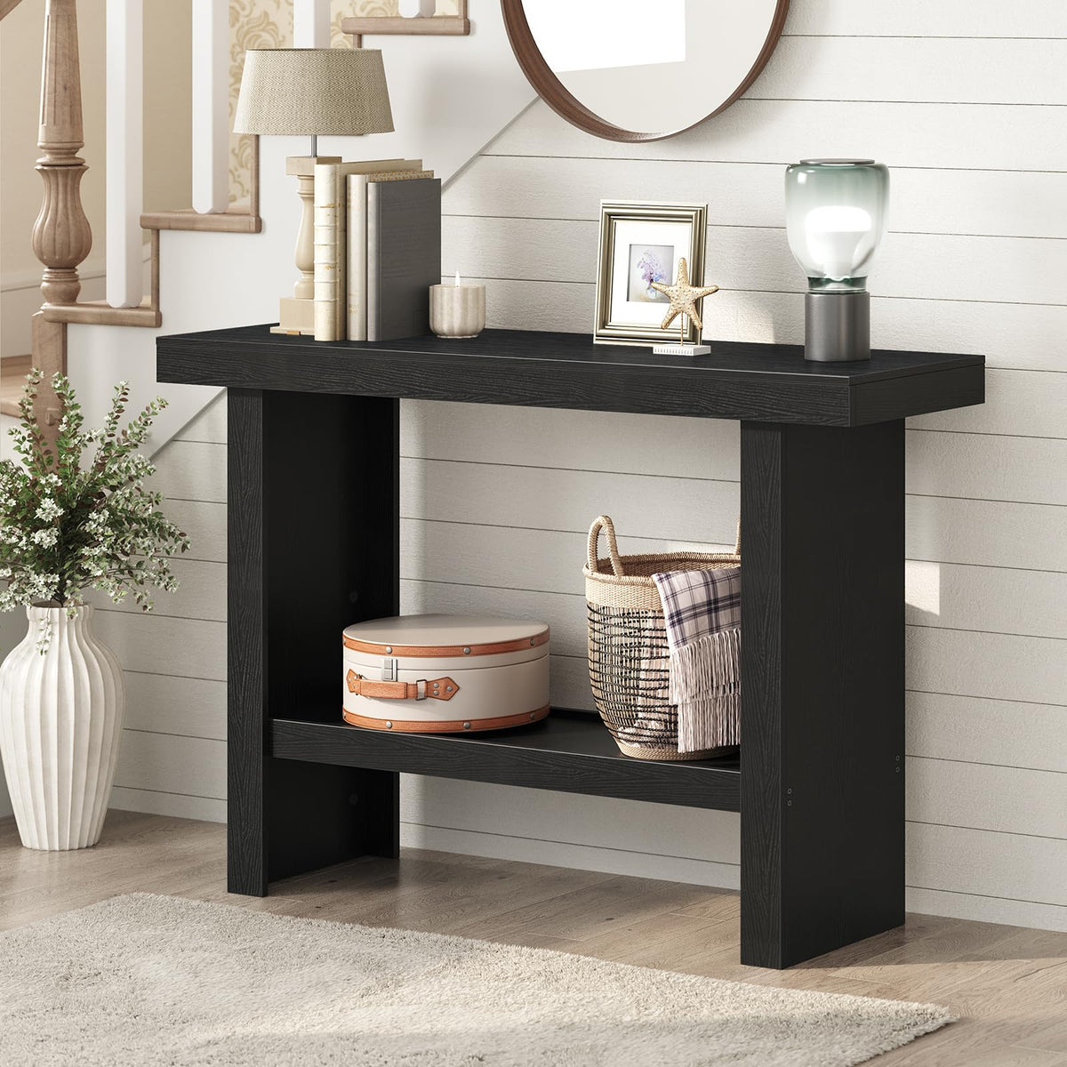 Black Rectangular Console Table X6506