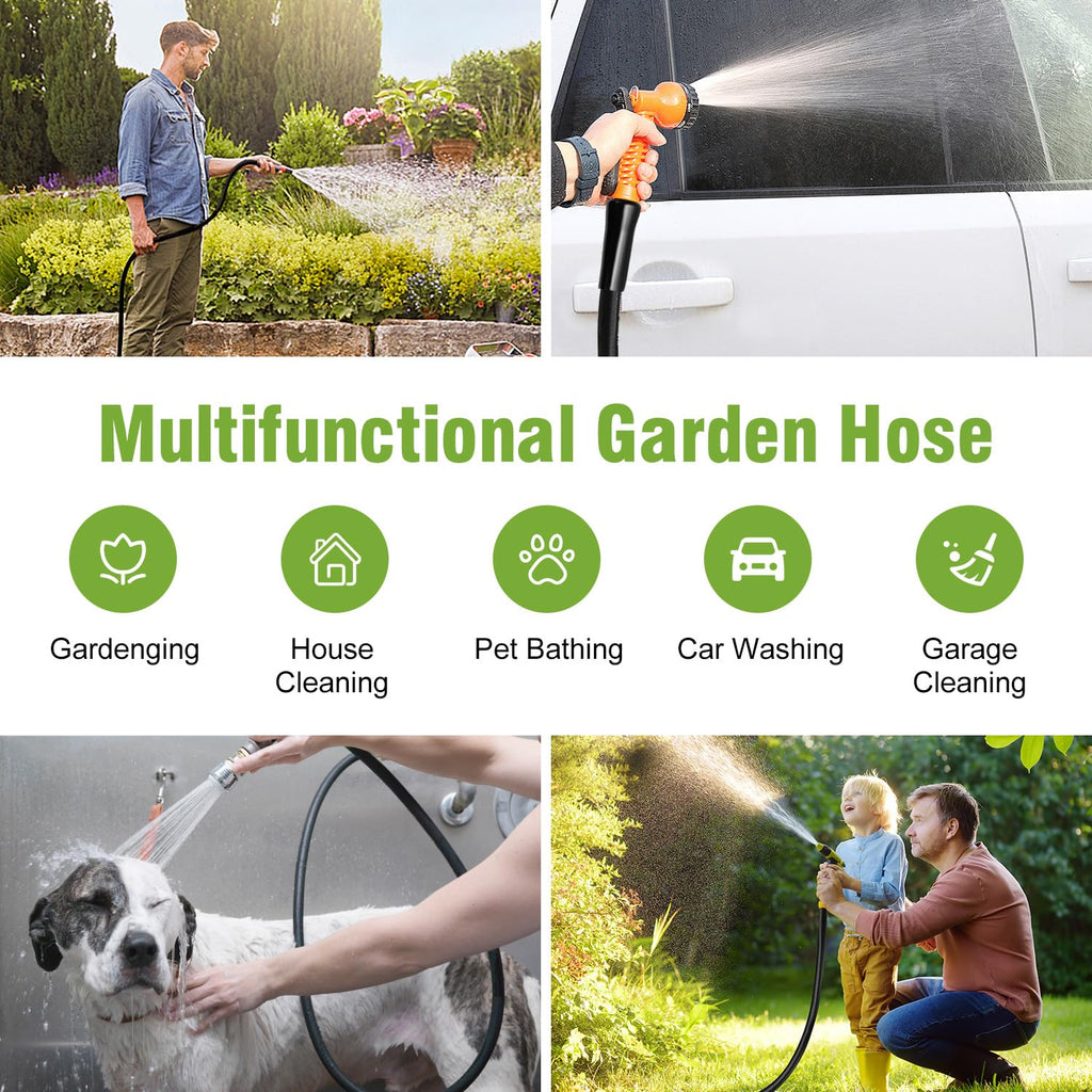 100 ft 5/8 in Heavy Duty Flexible Rubber Hybrid Garden Hose U109250