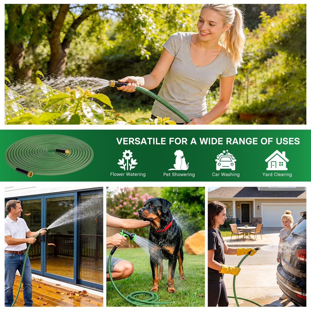 100 ft Flexible Non-Expandable Kink-Free Lightweight Garden Hose G516415