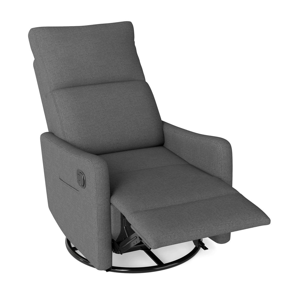 Dark Gray Swivel Rocker Recliner Chair N105