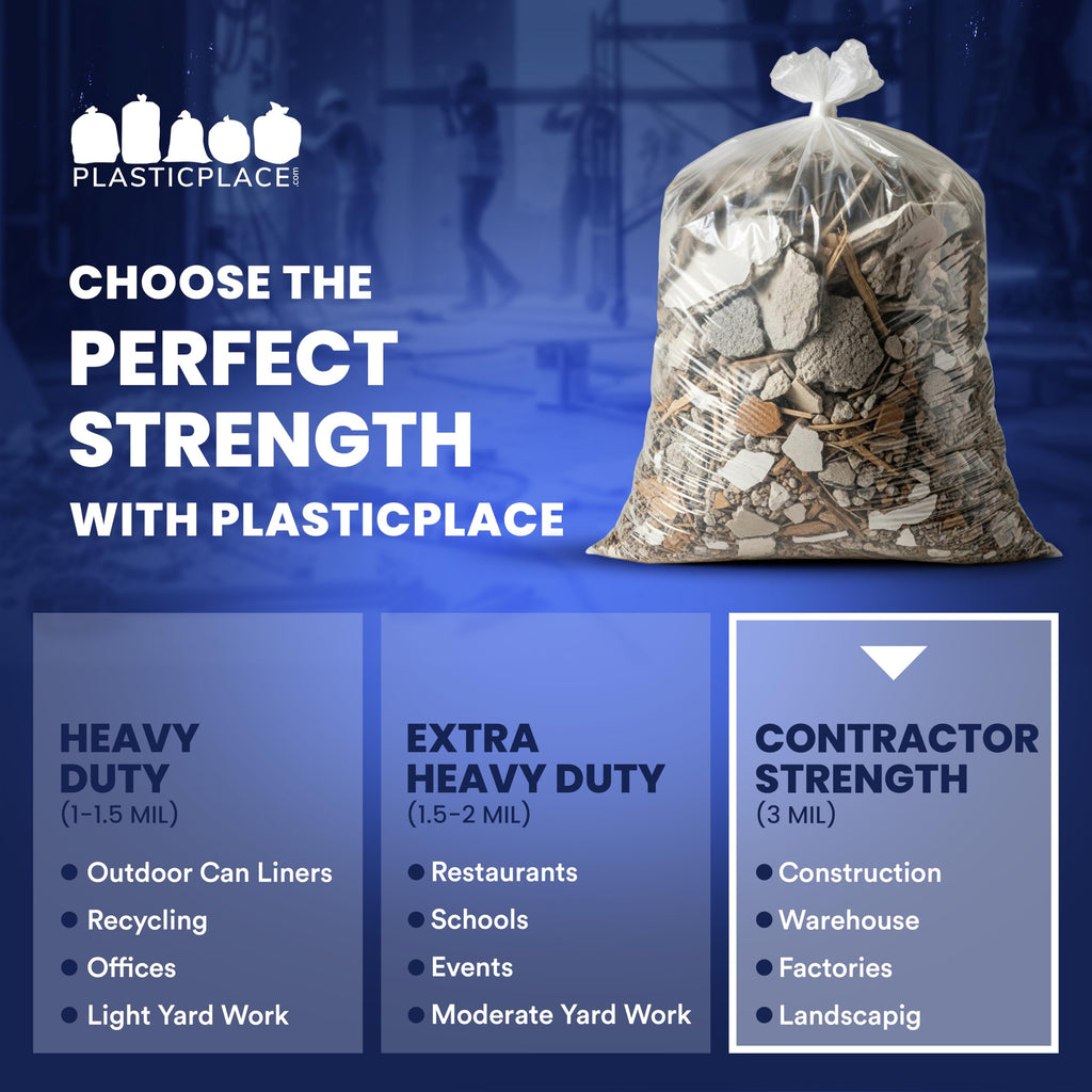 Clear Heavy Duty 42 Gallon Trash Bags 50 Count P444536