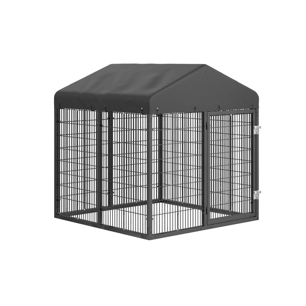 Large Heavy Duty Galvanized Steel Dog Kennel with Roof Q200416