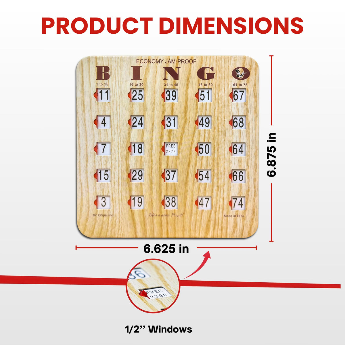 Bingo Cards with Sliding Windows 100 Pack E3783