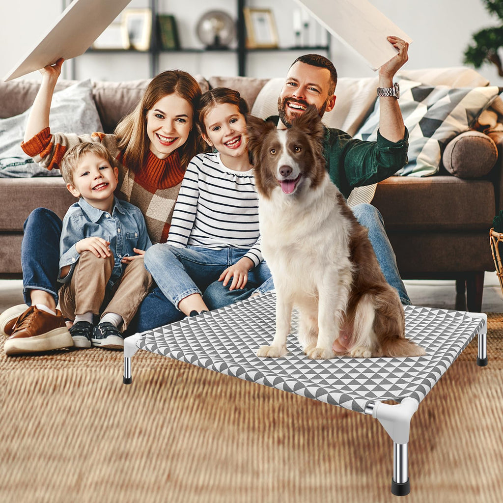 Medium Cotton Elevated Outdoor Dog Bed Y25273