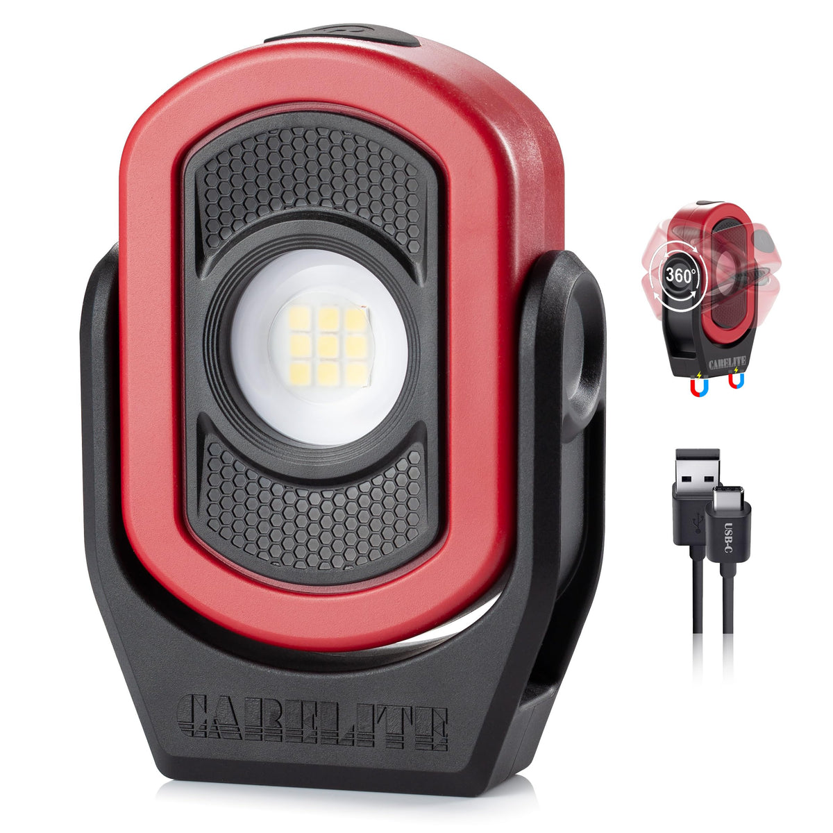 Magnetic Work Light 780 Lumen Rechargeable 3000mAh Red W935825