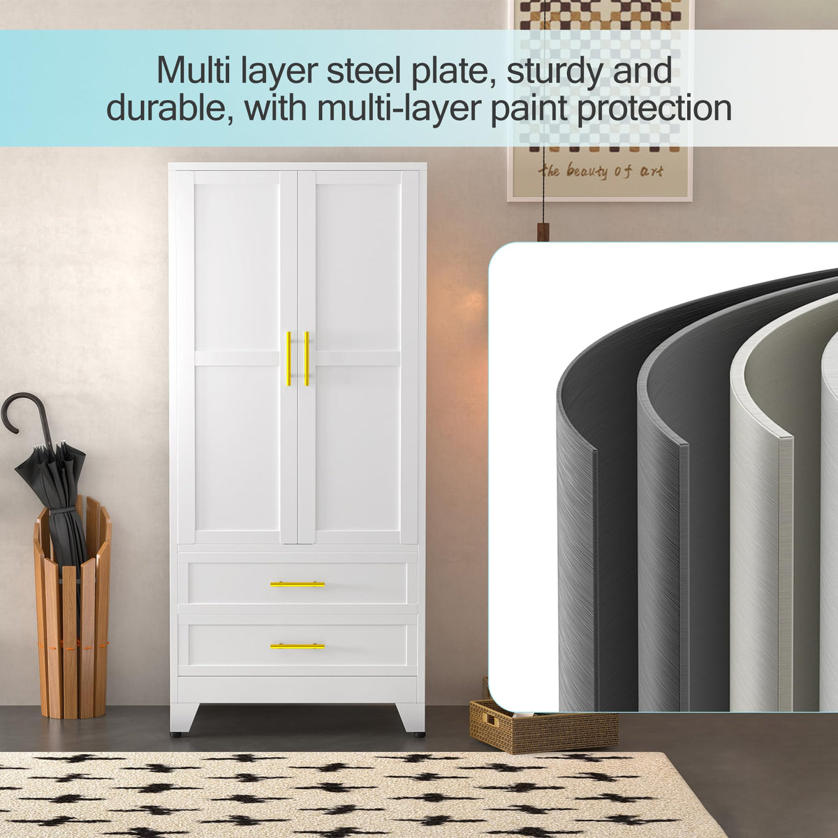 Metal Armoire Wardrobe Closet Q457