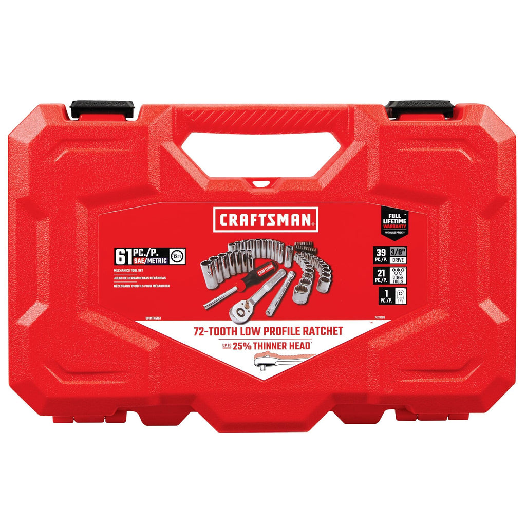 Mechanics Tool Set, 3/8 Inch Drive, 61 Piece X2883