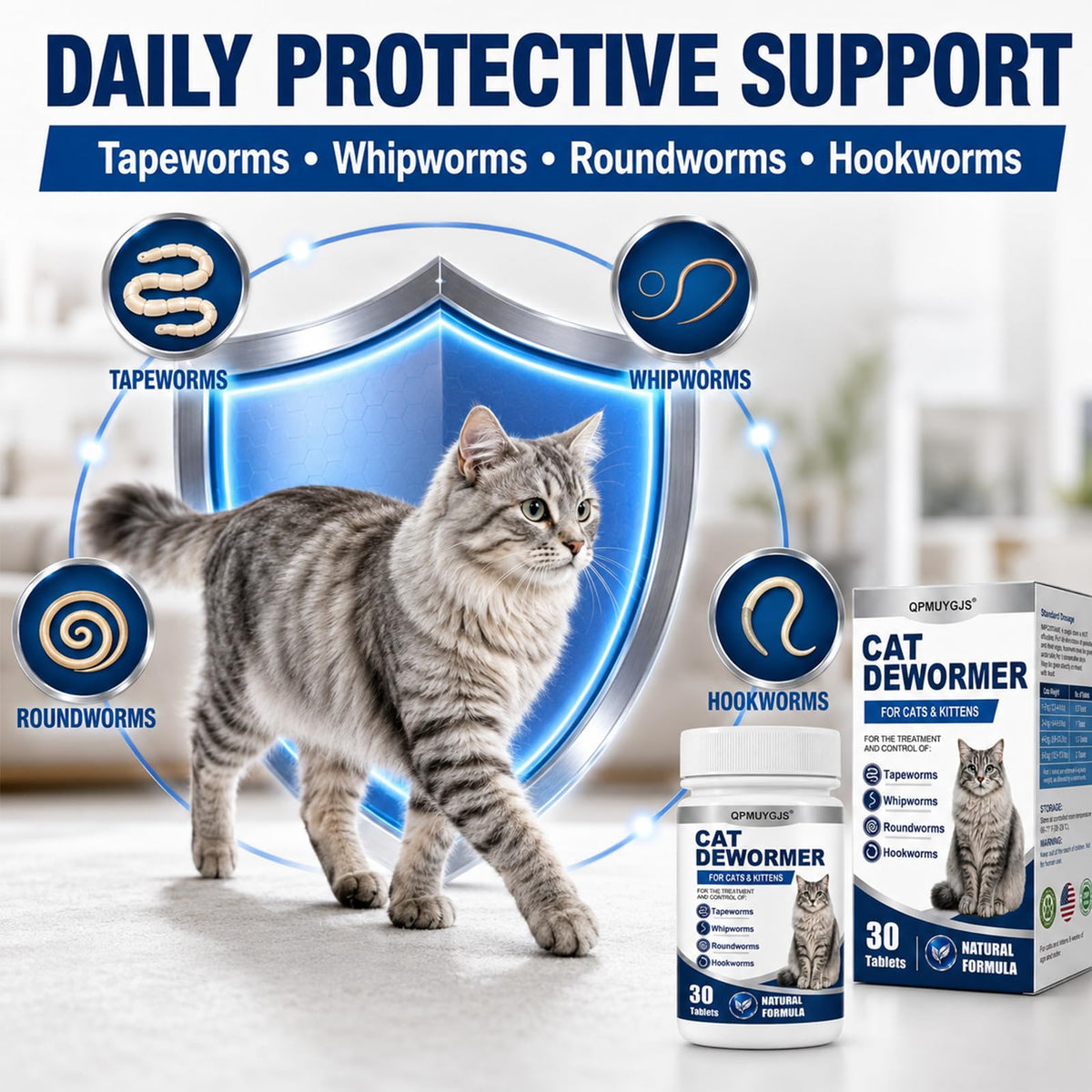 Dewormer for Cats & Kittens 30 Tablets Y416218