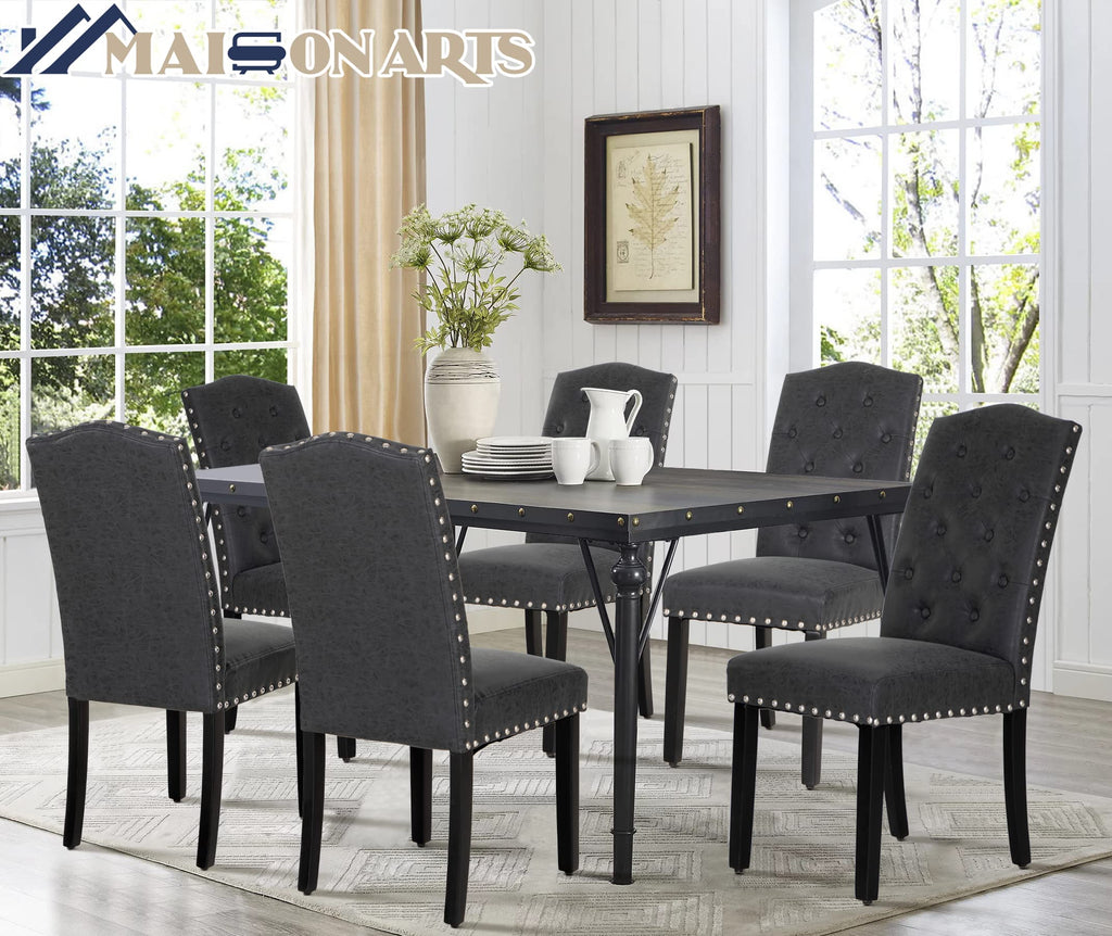 Black Faux Leather Dining Chairs Set of 2 R187923