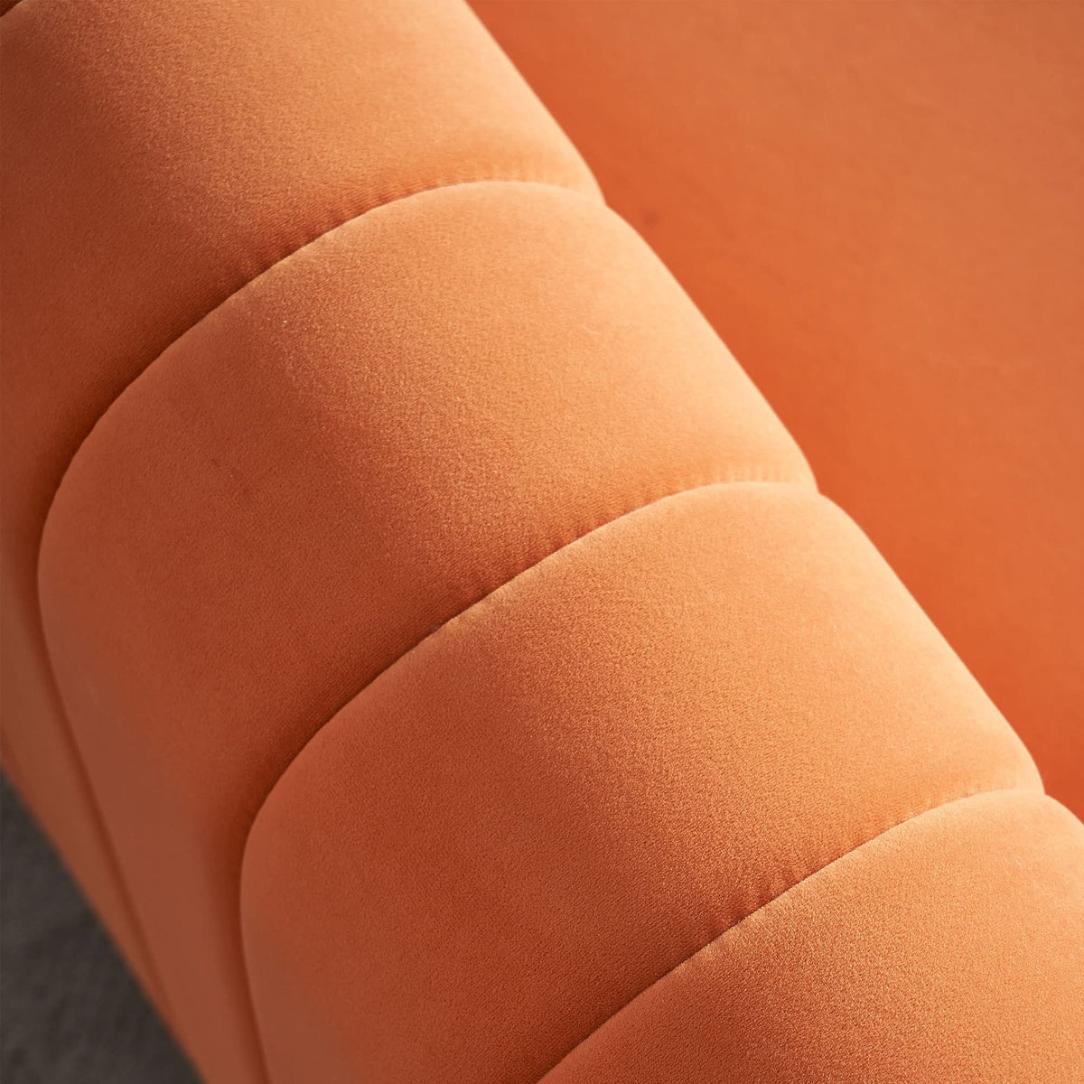Tufted Velvet Sofa with Golden Metal Legs Y25867