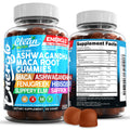 Ashwagandha Maca Root Gummies with Fenugreek Hibiscus Slippery Elm Saffron Extract & Beta Carotene Peach Flavor Vegan Gummy Vitamins E8534