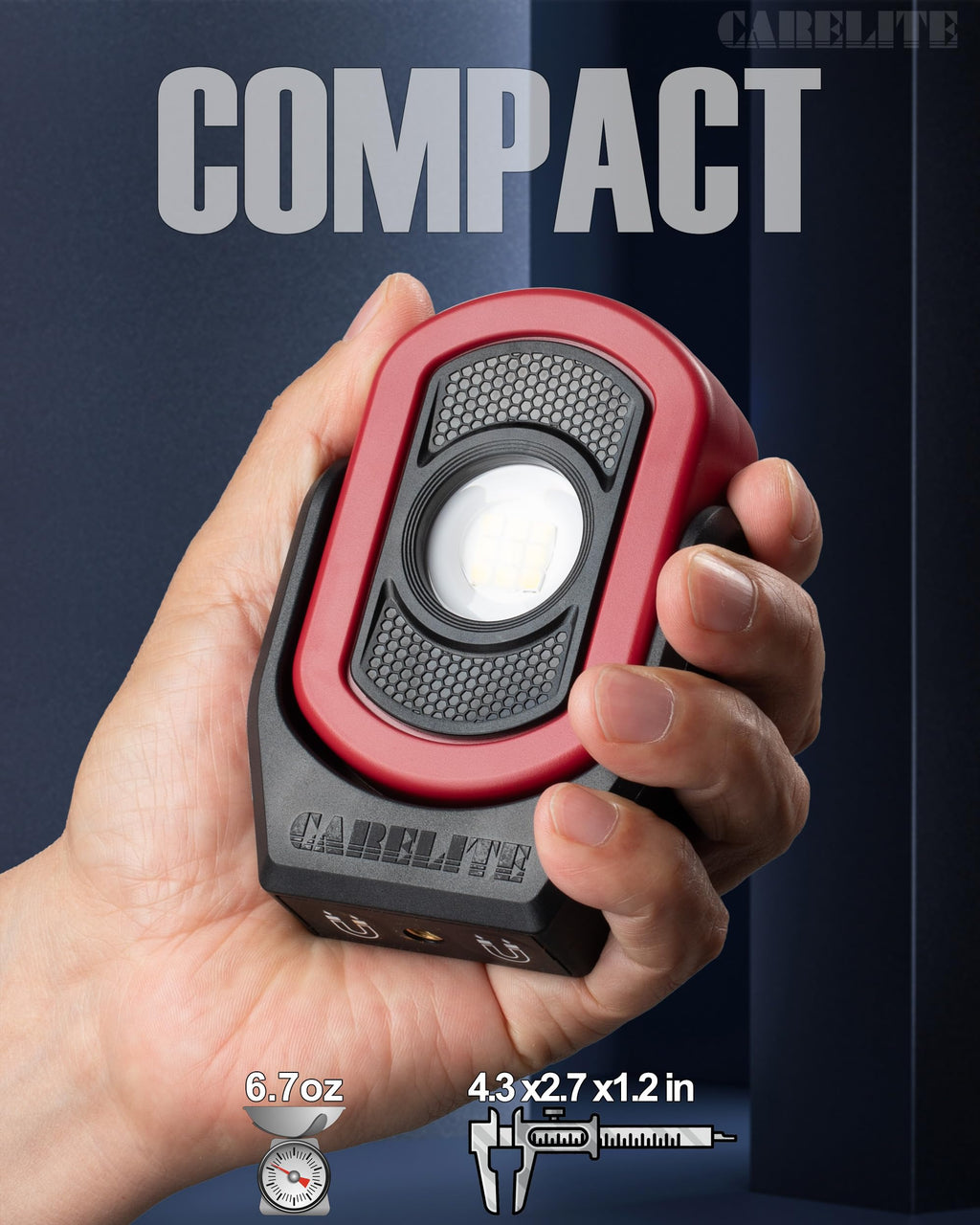 Magnetic Work Light 780 Lumen Rechargeable 3000mAh Red W935825