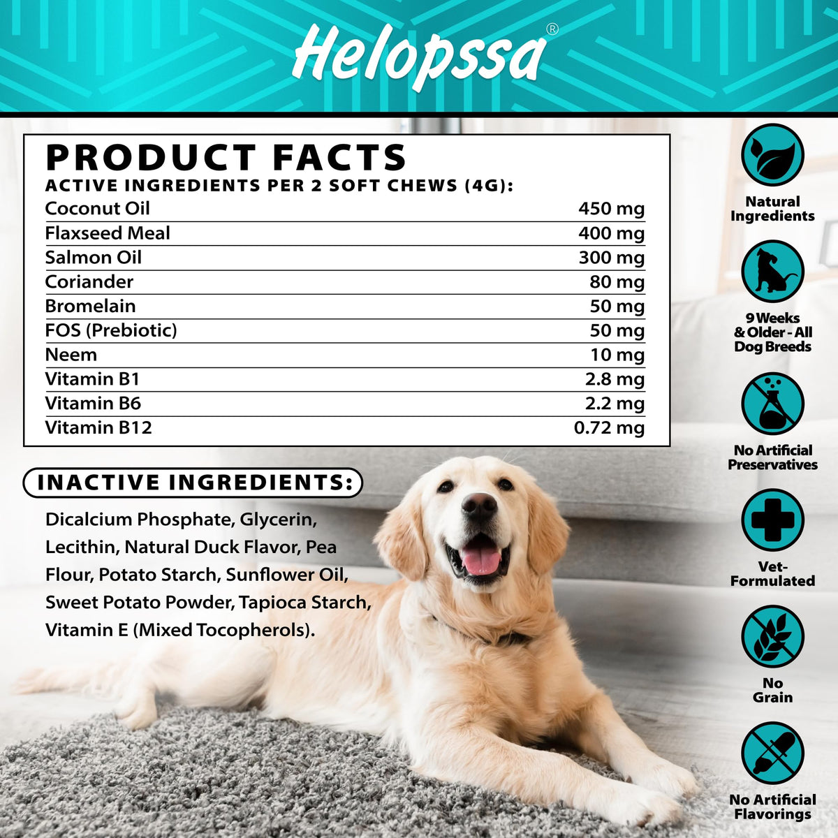 Natural Flea & Tick Chews for Dogs X801