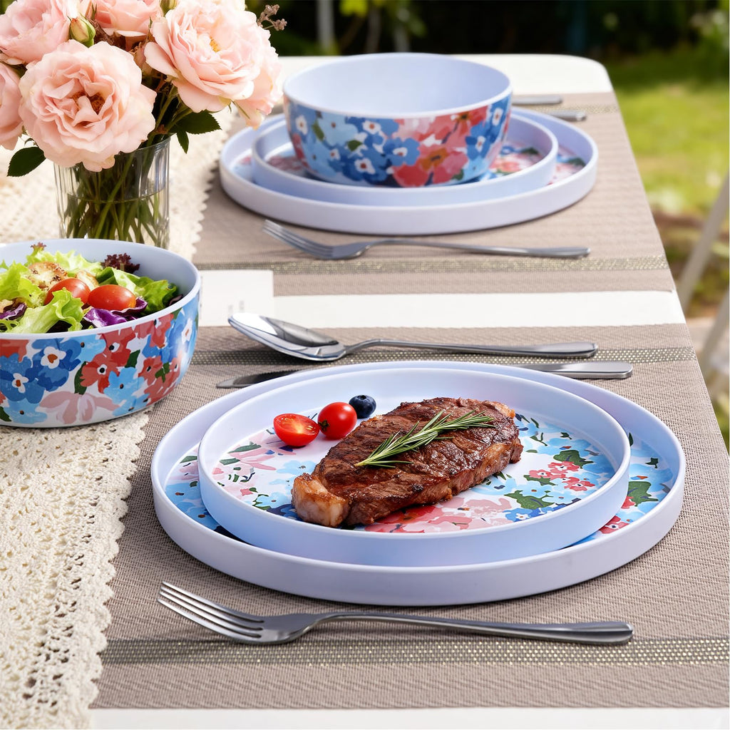 12 Pcs Melamine Dinnerware Set for 4 X985