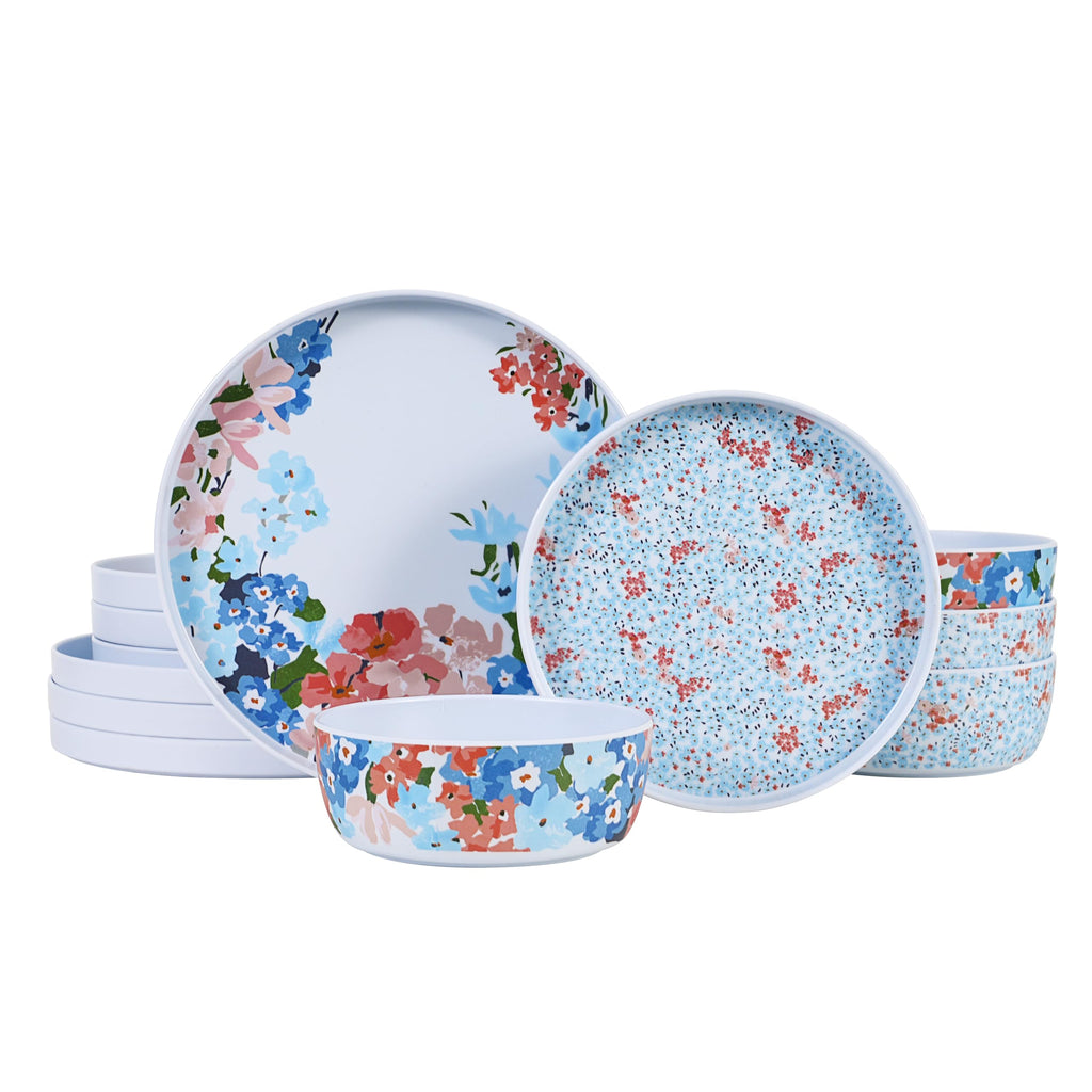 12 Pcs Melamine Dinnerware Set for 4 X985
