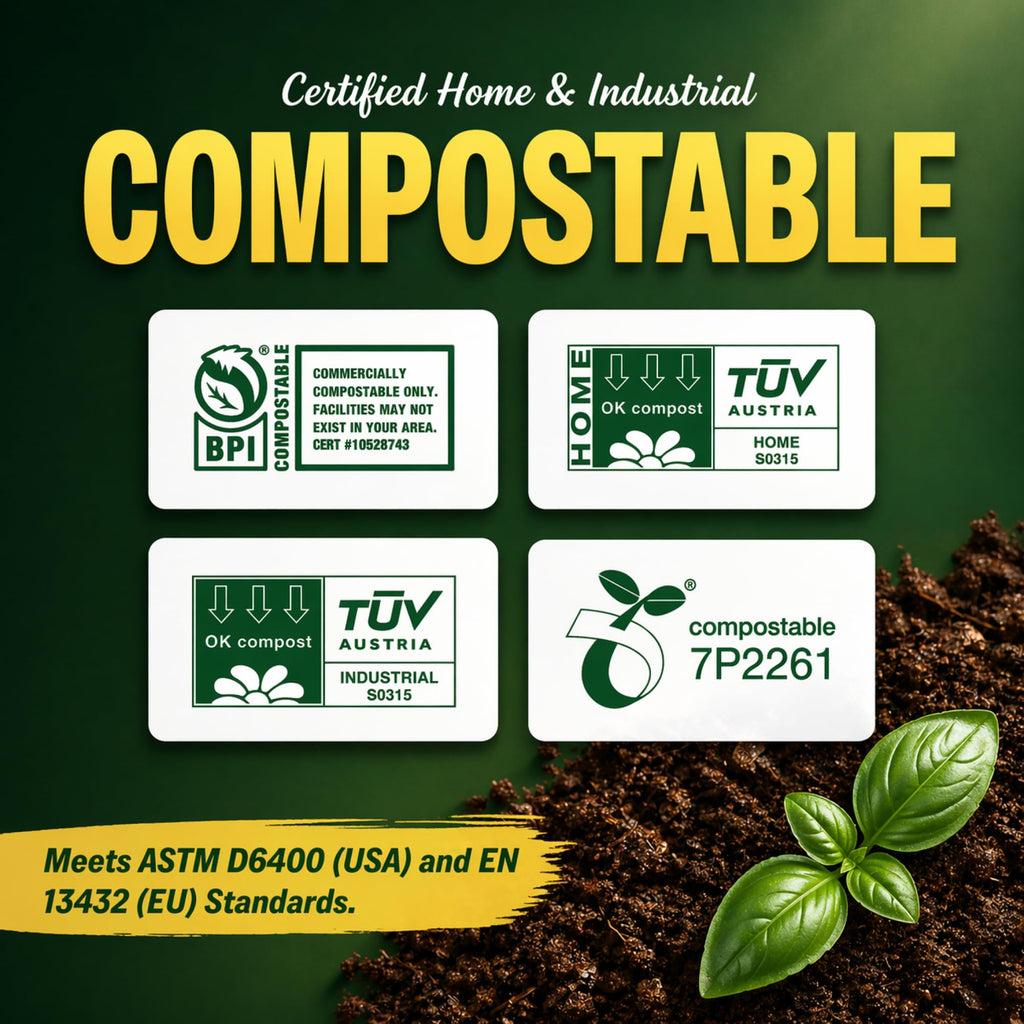 45 Gallon Compostable Trash Bags 20 Count 1.6 Mil D7531
