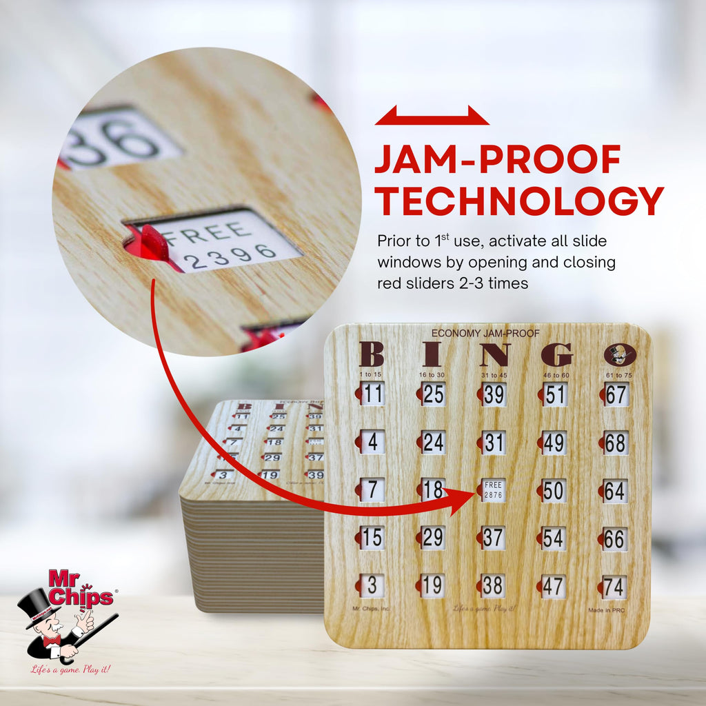 Bingo Cards with Sliding Windows 100 Pack E3783