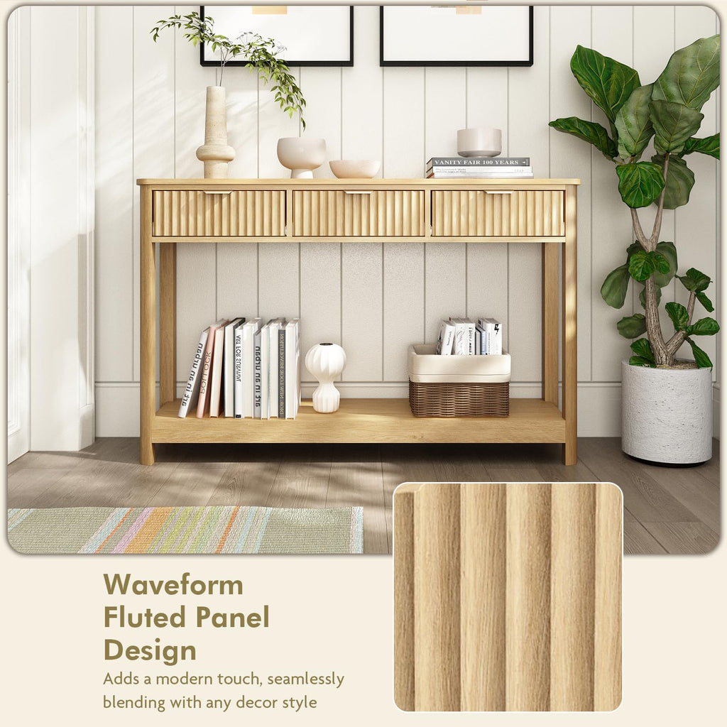 Fluted Console Table with Drawers A203983